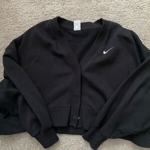 Nike Black Knit Sweatshirt Cardigan